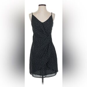 new with tags nwt lulus missy black and white polka dot twist front dress S